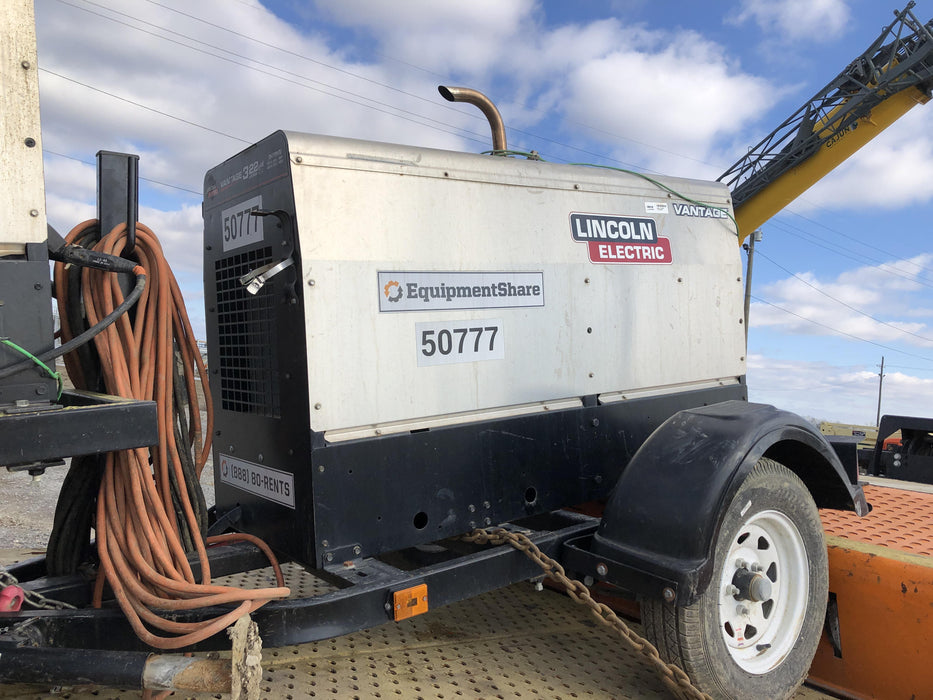 2019 Lincoln Electric Vantage 322 Welder Ready-Pak 3, Two wheel trailer, Fender and Light kit, Cable Rack