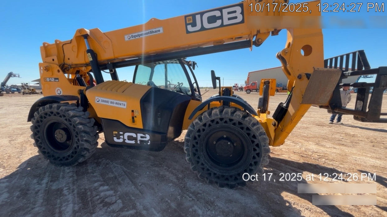 2020 JCB 512-56 Canopy, 74Hp, Solid Tires, Work Lights, Beacon, Aux Hydraulics, Back up Alarm, Lifting Eye, ES Decals