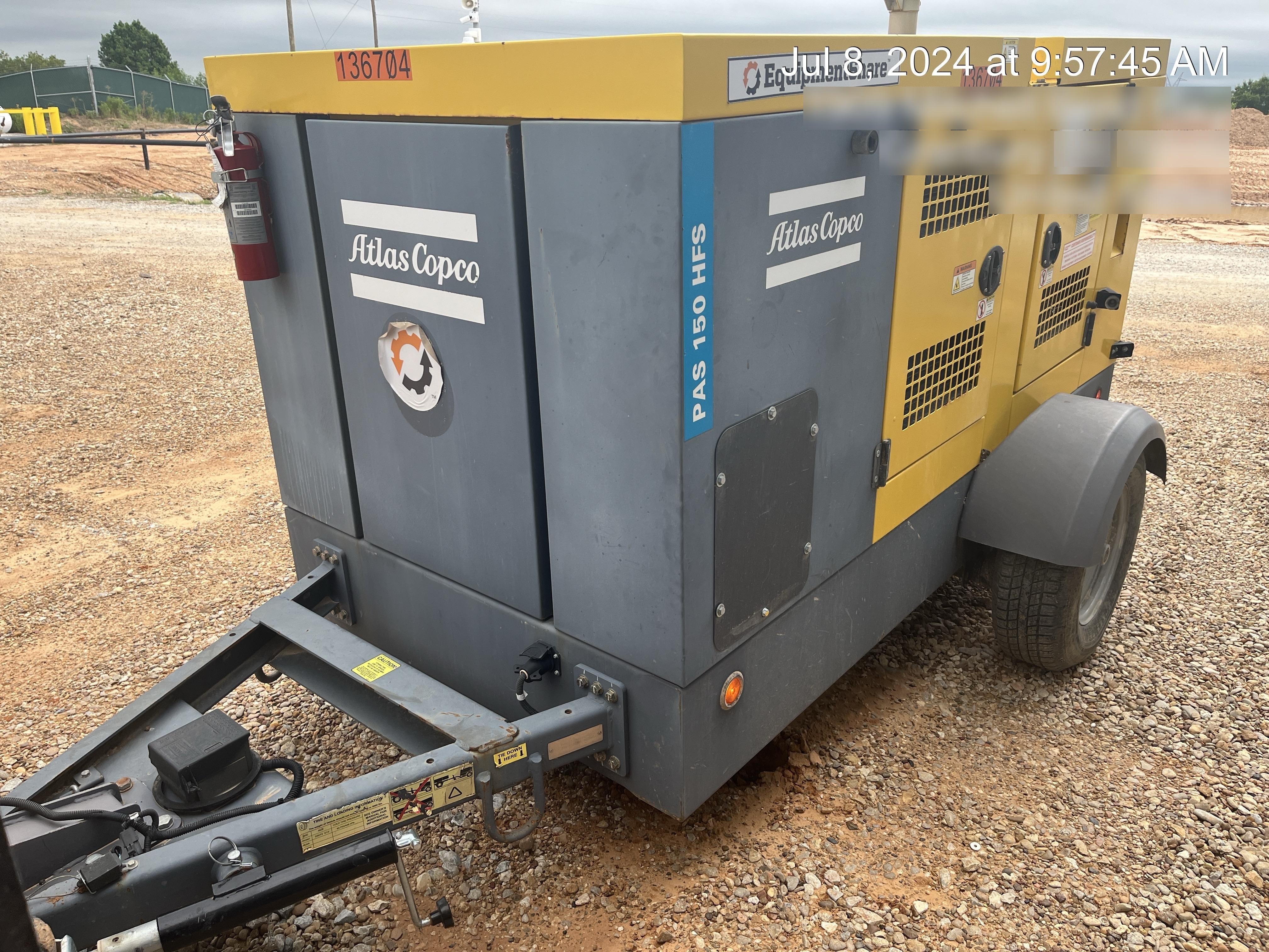 2021 ATLAS COPCO PAS 150 HF CS Enclosed