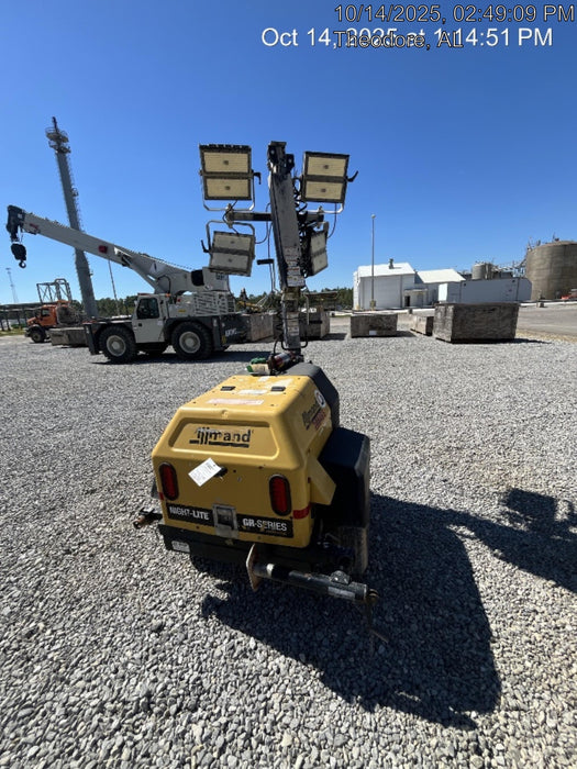 2022 Allmand NLV3GR (4) LED Light Fixture 350W, 23' Vertical Mast, 3kW Prime, Towable, Deep Sea L401, Leveling Jacks, Yanmar T4F 5.8hp