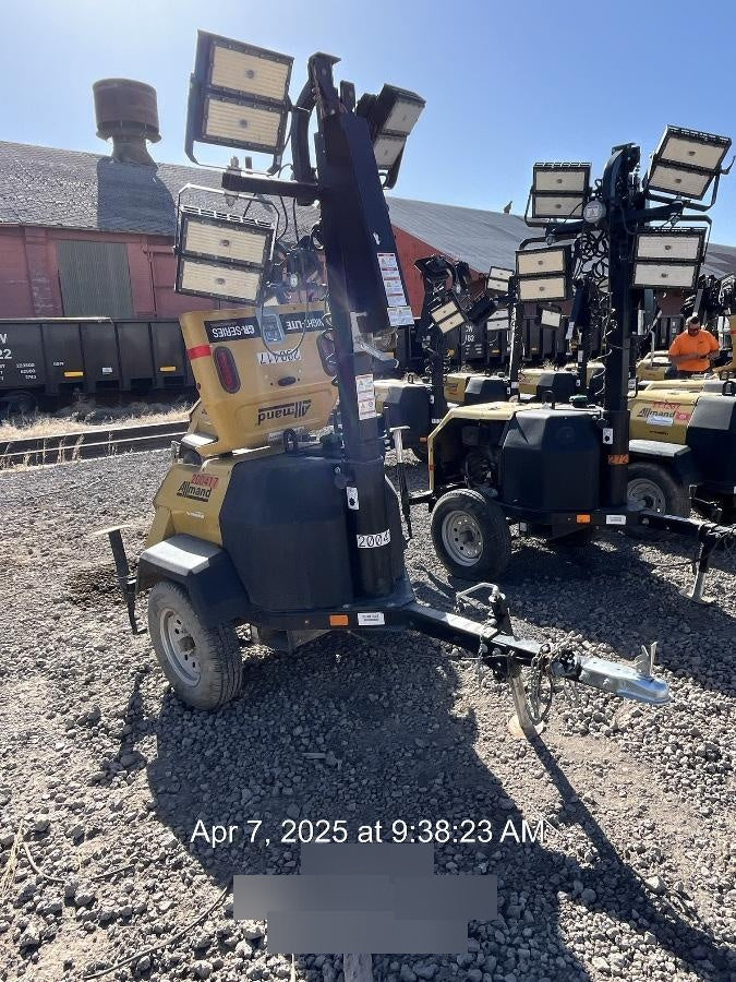 2022 Allmand NLV3GR (4) LED Light Fixture 350W, 23' Vertical Mast, 3kW Prime, Towable, Deep Sea L401, Leveling Jacks, Yanmar T4F 5.8hp