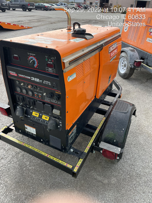 2021 Lincoln Electric Vantage 322 Vantage 322 Ready Pak 3 w/ Decals, ORANGE (includes trailer, cable rack, fender light kit) NO Telematics