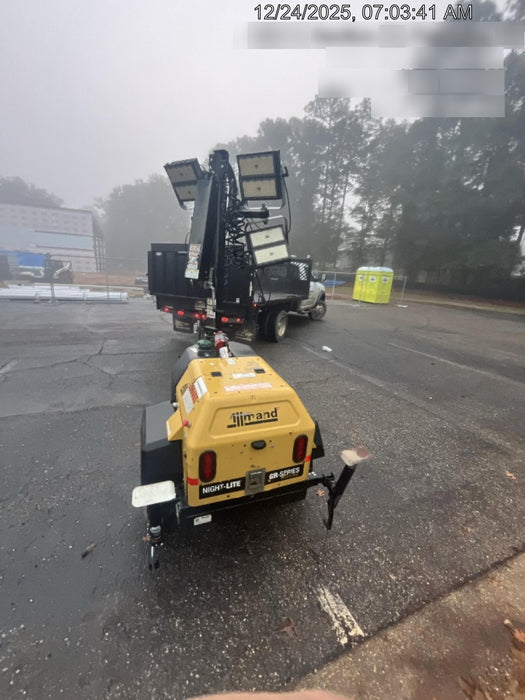 2022 Allmand NLV3GR (4) LED Light Fixture 350W, 23' Vertical Mast, 3kW Prime, Towable, Deep Sea L401, Leveling Jacks, Yanmar T4F 5.8hp