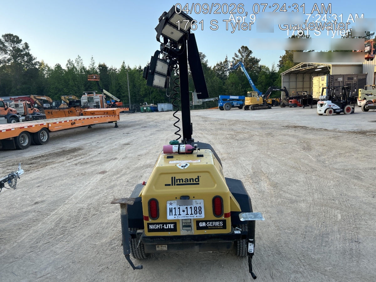 2022 Allmand NLV3GR (4) LED Light Fixture 350W, 23' Vertical Mast, 3kW Prime, Towable, ES Decals, T3