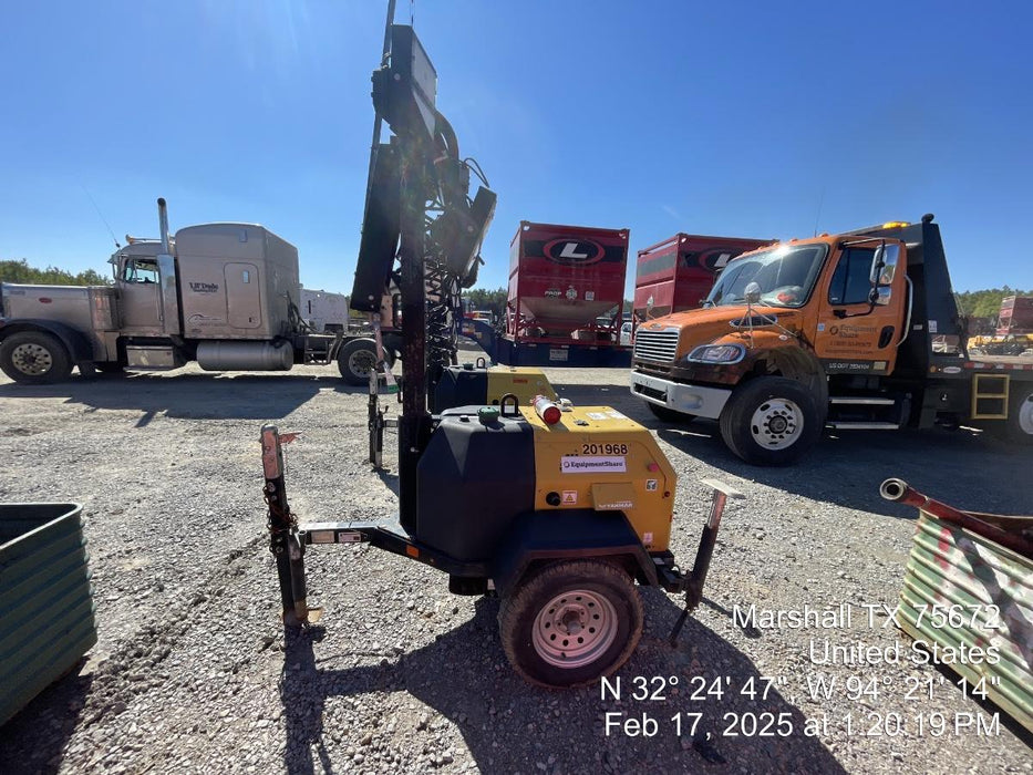 2022 Allmand NLV3GR (4) LED Light Fixture 350W, 23' Vertical Mast, 3kW Prime, Towable, Deep Sea L401, Leveling Jacks, Yanmar T4F 5.8hp