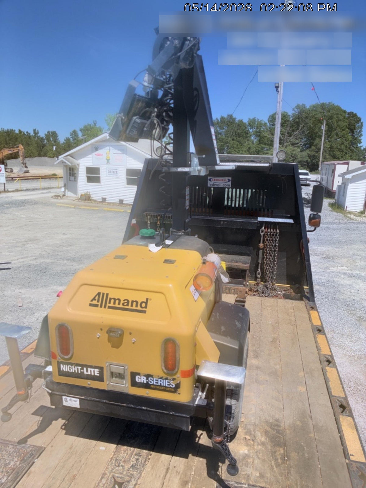 2022 Allmand NLV3GR (4) LED Light Fixture 350W, 23' Vertical Mast, 3kW Prime, Towable, Deep Sea L401, Leveling Jacks, Yanmar T4F 5.8hp