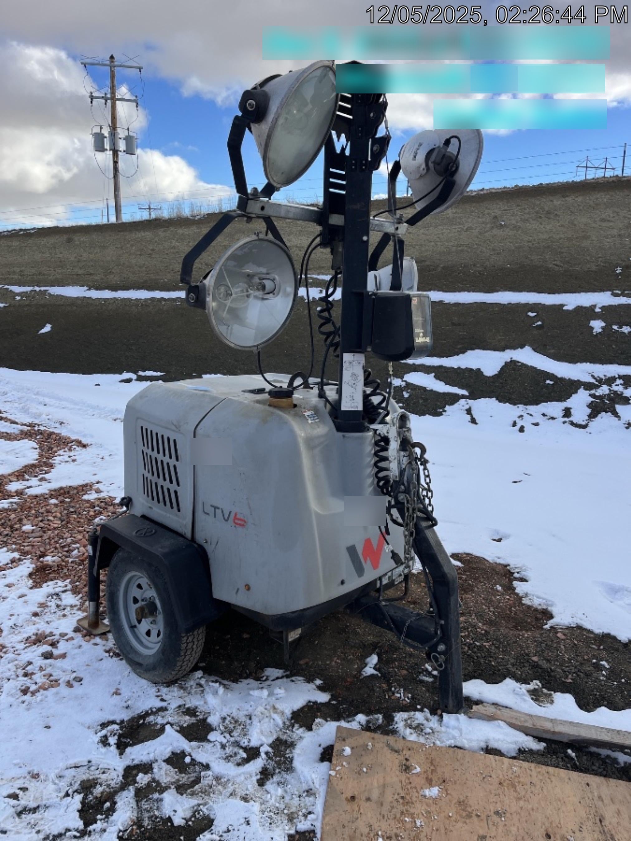 Wacker Neuson LTV6K-MH Power mast, 1100W MH, Fuel Sensors, Wiring Harness