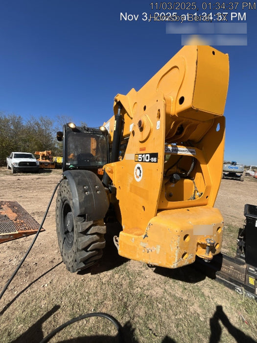 2019 JCB 510-56 Canopy, 74 HP, Solid Tires, STD Worklight, Beacon, Aux Hydraulics, Lifting Eye, Back up Alarm w/66" Carriage/60" Forks