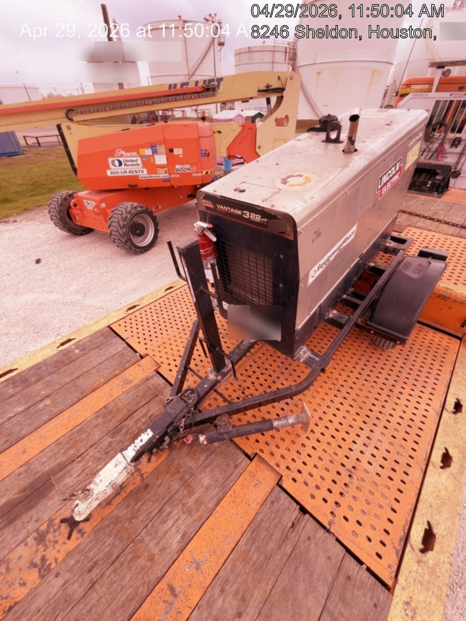 2019 Lincoln Electric Vantage 322 Ready-Pak 3, Two Wheel Trailer, Fender and Light Kit, Cable Rack