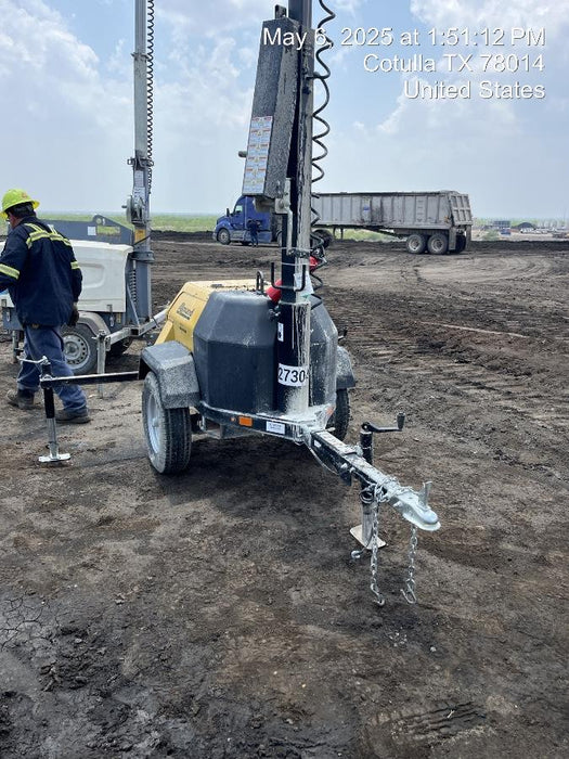 2022 Allmand NLV3GR (4) LED Light Fixture 350W, 23' Vertical Mast, 3kW Prime, Towable, ES Decals, T3