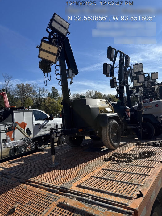 2022 Allmand NLV3GR (4) LED Light Fixture 350W, 23' Vertical Mast, 3kW Prime, Towable, ES Decals, T3