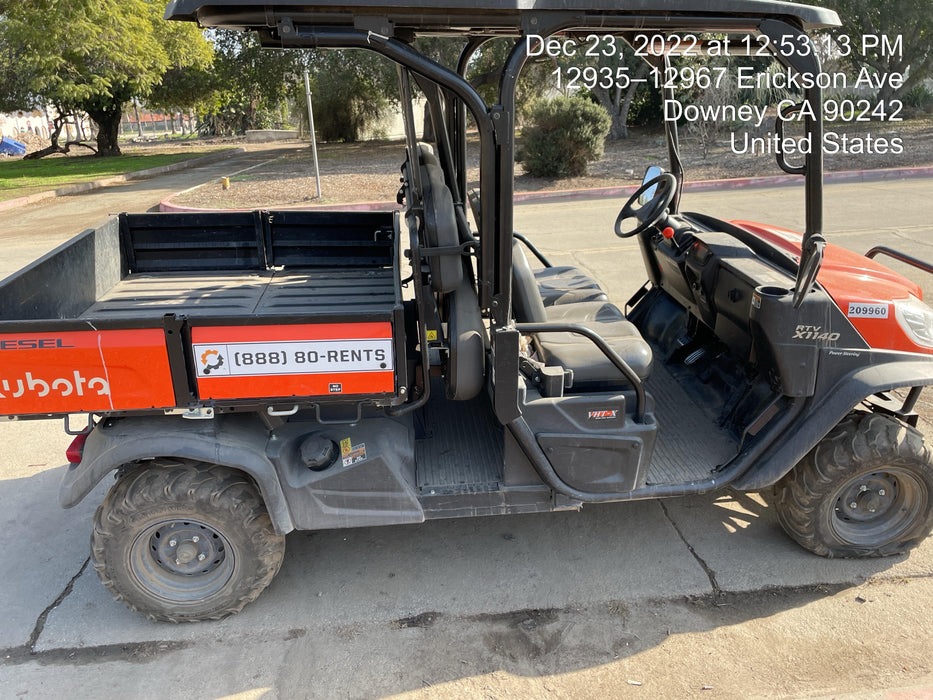2022 Kubota RTV-X1140W-H Plastic Canopy, Windshield Acrylic Clear, LED Strobe Light, Wire Harness Kit, Back up Alarm