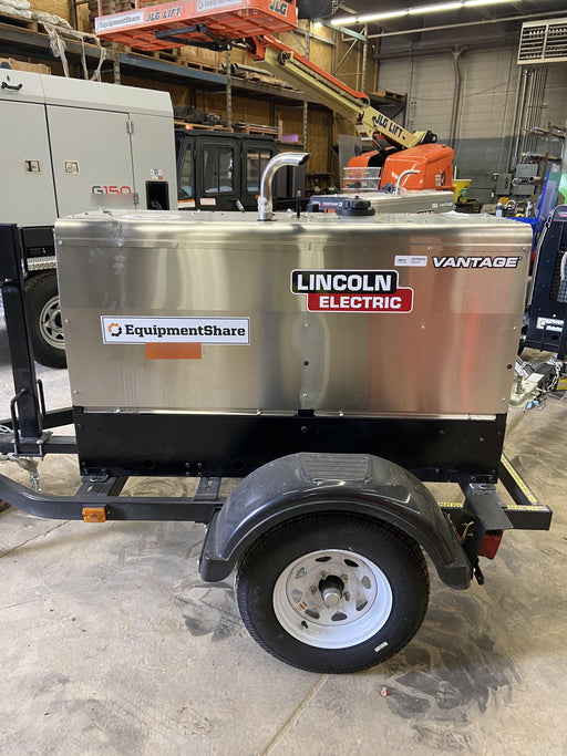 2019 Lincoln Electric Vantage 322 Welder Ready-Pak 3, Two wheel trailer, Fender and Light kit, Cable Rack
