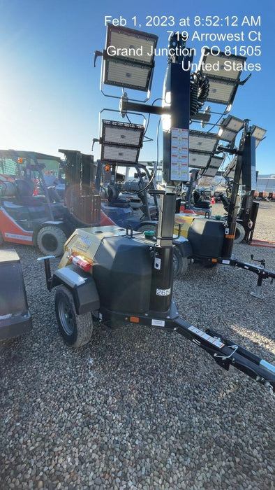 2022 Allmand NLV3GR (4) LED Light Fixture 350W, 23' Vertical Mast, 3kW Prime, Towable, ES Decals, T3