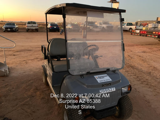 2022 Club Car CA100E Canopy, Fold down Windshield, Beacon, Back up Alarm, All-Trail Trials, HD 8 V Batteries, Trailer Hitch and Ball