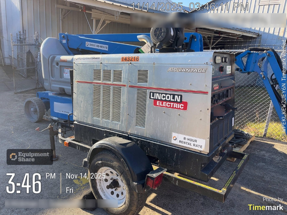 2021 Lincoln Electric Air Vantage 566 Air Vantage 566X Ready Pak 3 (includes trailer, cable rack, fender light kit); no telematics