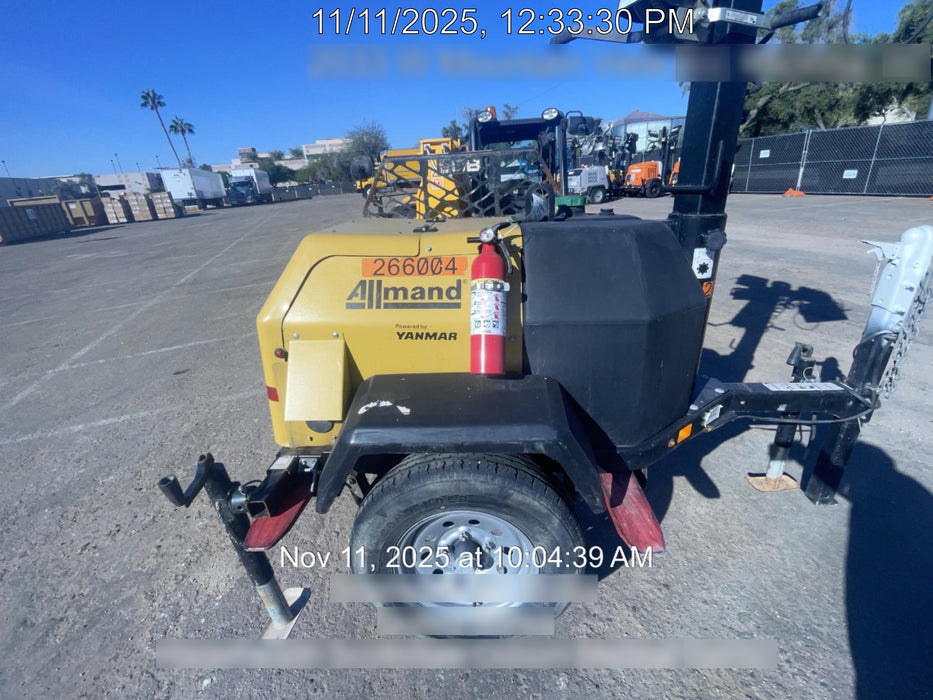 2022 Allmand NLV3GR (4) LED Light Fixture 350W, 23' Vertical Mast, 3kW Prime, Towable, ES Decals, T3