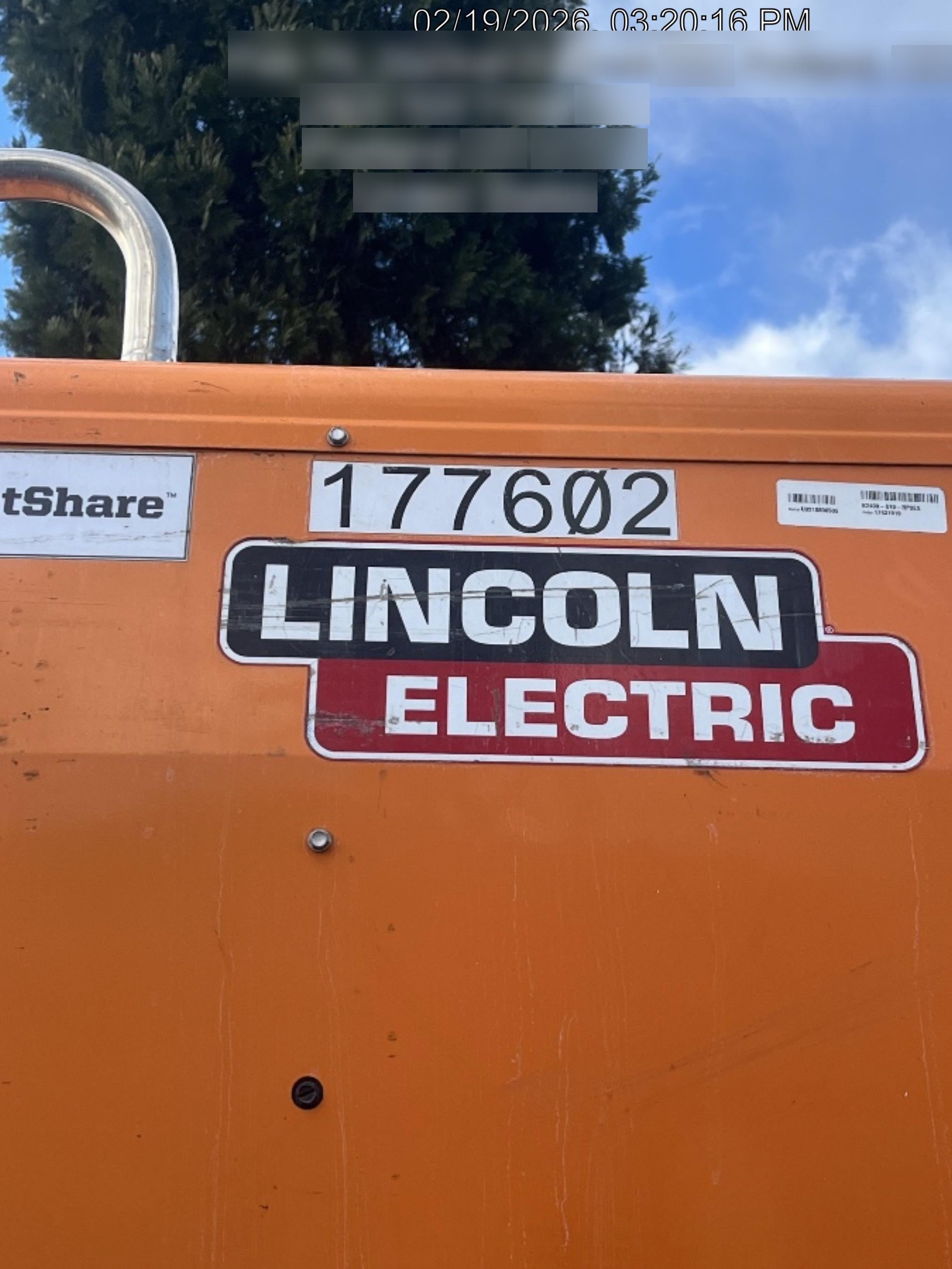 2021 Lincoln Electric Vantage 322 Vantage 322 Ready Pak 3 w/ Decals, ORANGE (includes trailer, cable rack, fender light kit) NO Telematics