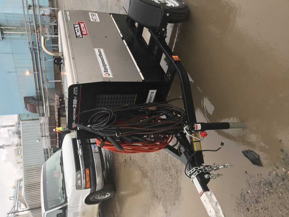 2019 Lincoln Electric Vantage 322 Ready-Pak 3, Two Wheel Trailer, Fender and Light Kit, Cable Rack