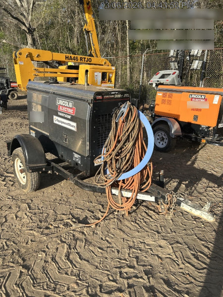2019 Lincoln Electric Vantage 322 Ready-Pak 3, Two Wheel Trailer, Fender and Light Kit, Cable Rack