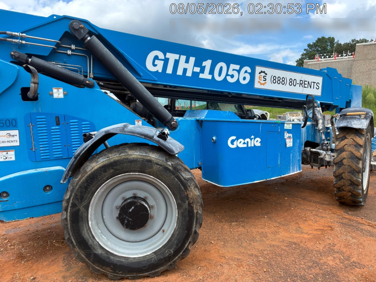 2019 Genie GTH-1056 Cab/Heat/AC, Solid RT Tires, LED Work Lights, Beacon 60" QA Carriage, 60" Forks