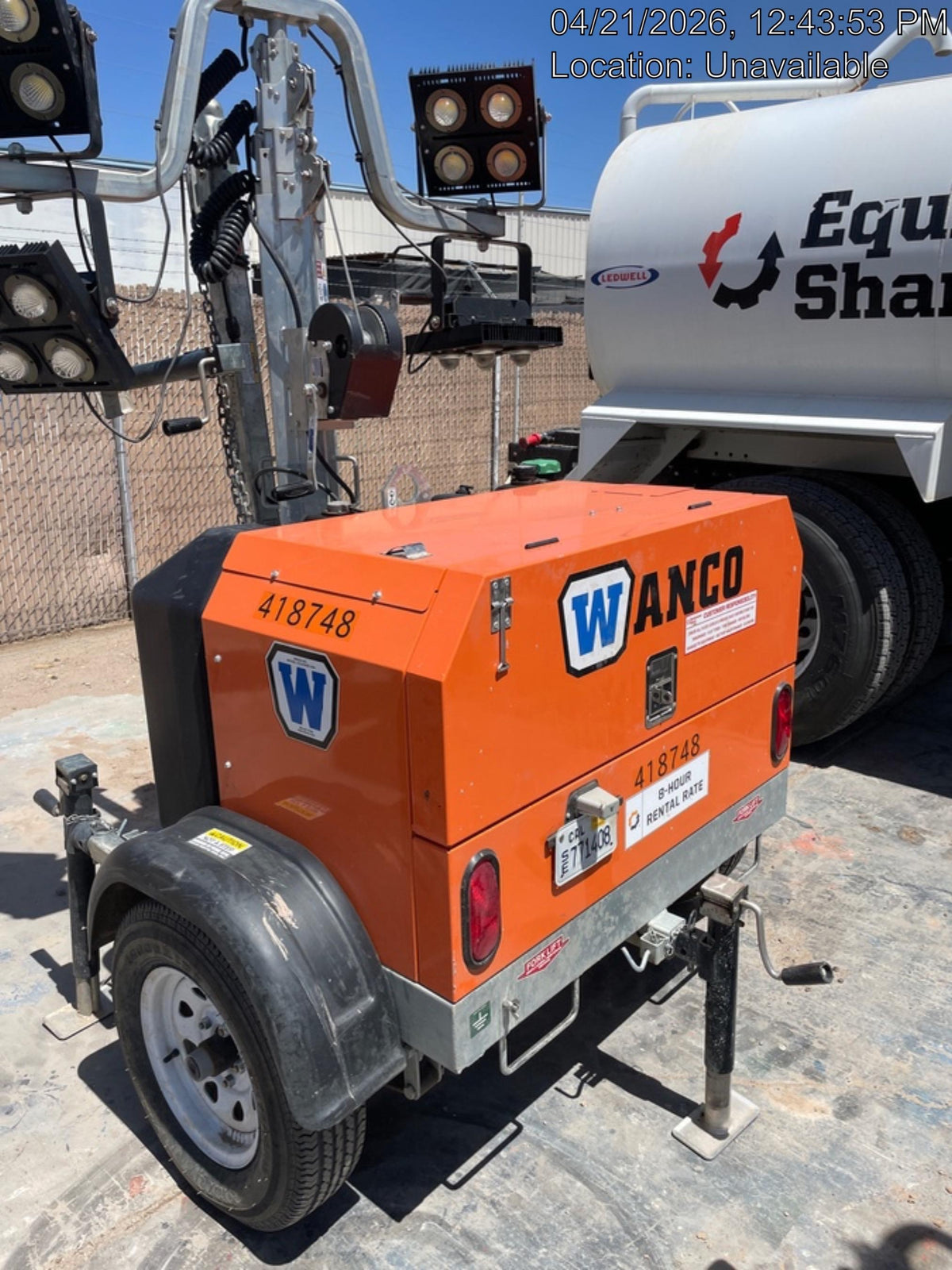2024 Wanco WLTT-4MM4K Diesel, Deep Sea Controller, Shore Power Plug, Auto Start, (4) 350W LED Floodlights, 4kW Generator, 60 Gal Fuel Tank, 2" Ball, T3
