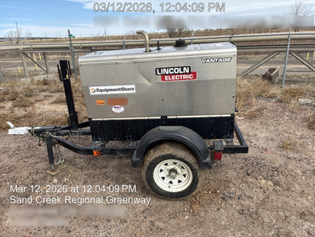 2019 Lincoln Electric Vantage 322 Ready-Pak 3, Two Wheel Trailer, Fender and Light Kit, Cable Rack