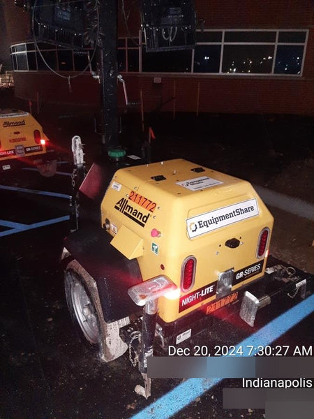 2022 Allmand NLV3GR (4) LED Light Fixture 350W, 23' Vertical Mast, 3kW Prime, Towable, Deep Sea L401, Leveling Jacks, Yanmar T4F 5.8hp