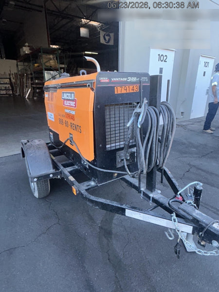 2021 Lincoln Electric Vantage 322 Vantage 322 Ready Pak 3 w/ Decals, ORANGE (includes trailer, cable rack, fender light kit) NO Telematics