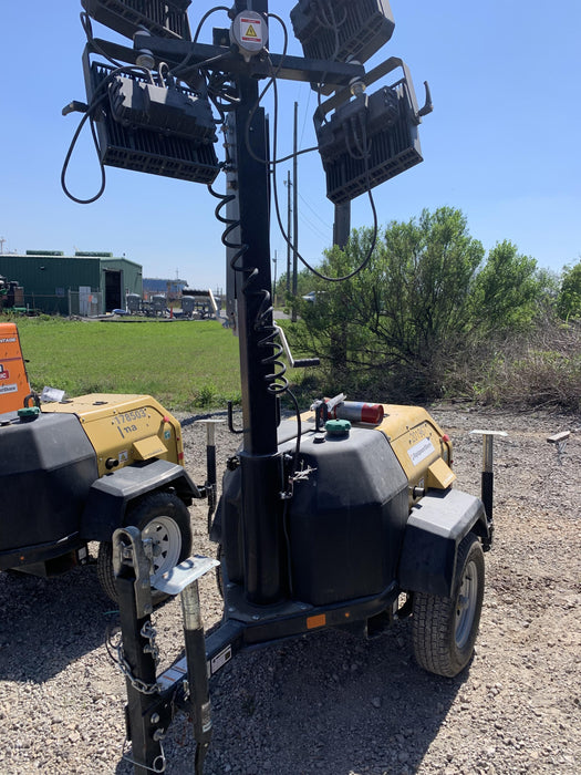 2022 Allmand NLV3GR (4) LED Light Fixture 350W, 23' Vertical Mast, 3kW Prime, Towable, Deep Sea L401, Leveling Jacks, Yanmar T4F 5.8hp