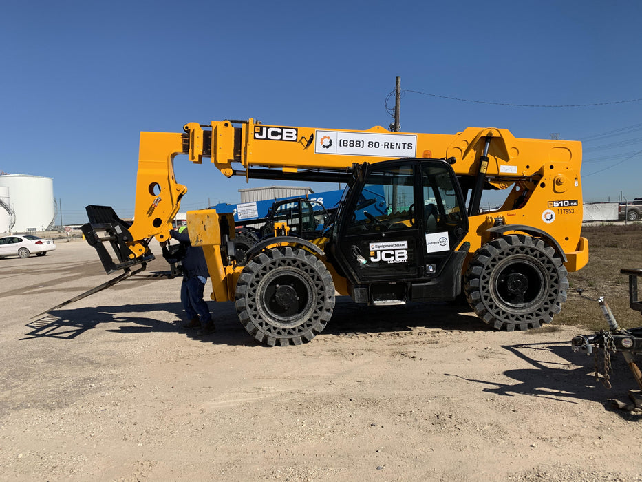 2020 JCB 510-56 Cab/Heat/Air, Solid Tires, Work Lights, Beacon, Aux Hydraulics, Back up Alarm, Lifting Eye, ES Decals