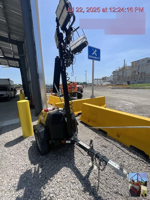 2022 Allmand NLV3GR (4) LED Light Fixture 350W, 23' Vertical Mast, 3kW Prime, Towable, ES Decals, T3