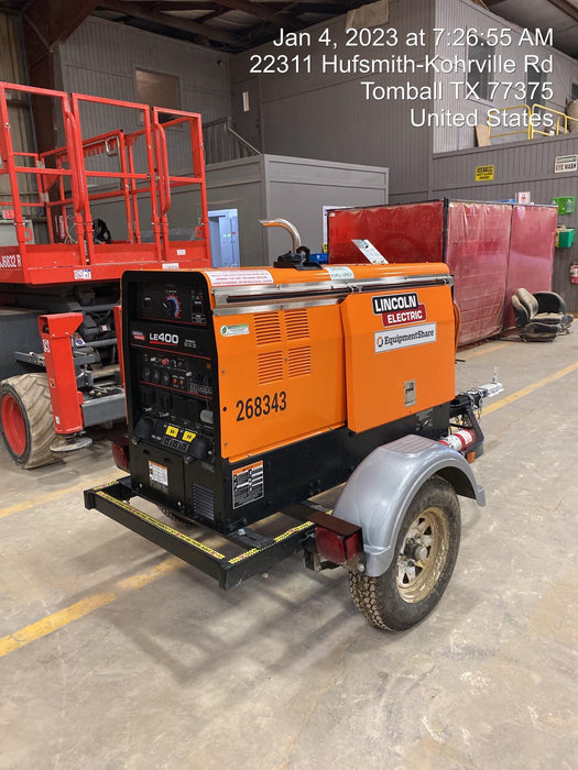 2022 Lincoln Electric LE400 Kubota V1505, Trlr, Cable Rack, Light Kit, ES Decals, T3