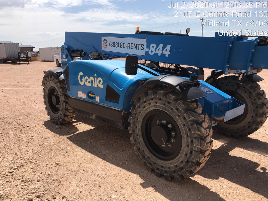 2018 Genie GTH-844 Genie GTH-844 w/Open ROPS, Solid Tires, beacon/work lights, 60" carriage/forks