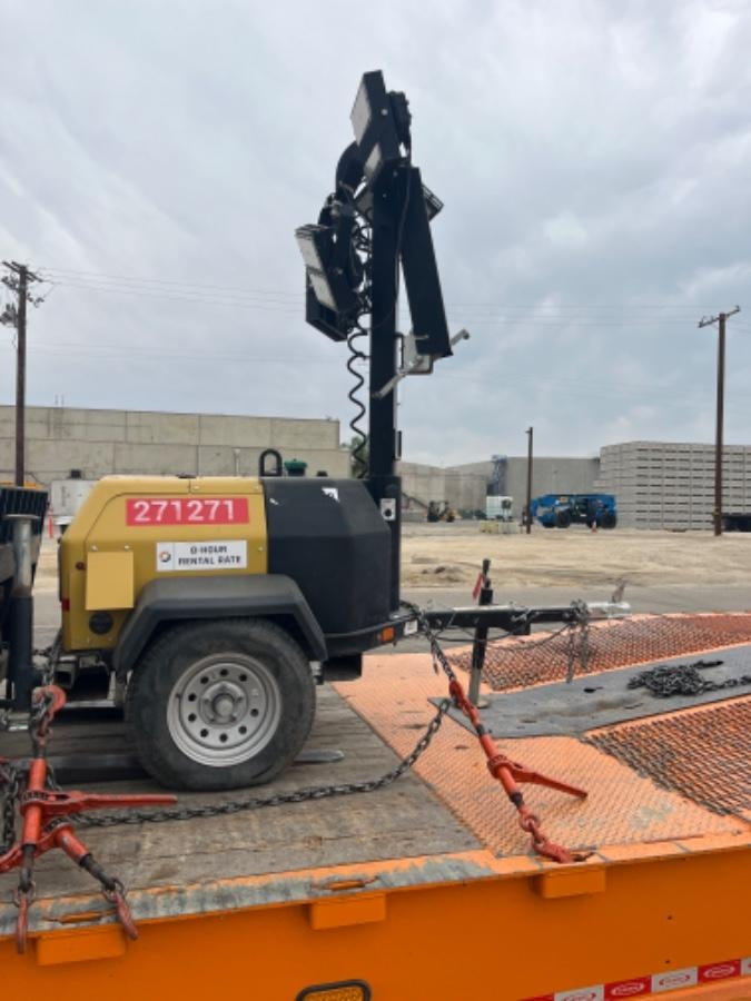 2022 Allmand NLV3GR (4) LED Light Fixture 350W, 23' Vertical Mast, 3kW Prime, Towable, ES Decals, T3