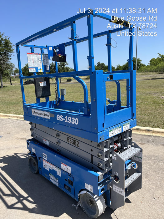 2020 Genie GS-1930 Solid Non Marking Tires, Beacon, Folding rails with half height swing gate