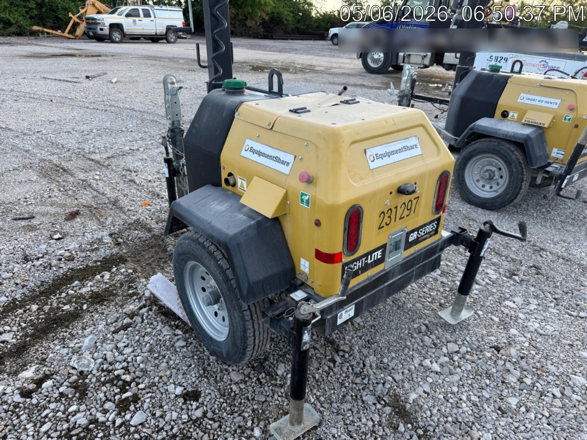 2022 Allmand NLV3GR (4) LED Light Fixture 350W, 23' Vertical Mast, 3kW Prime, Towable, Deep Sea L401, Leveling Jacks, Yanmar T4F 5.8hp