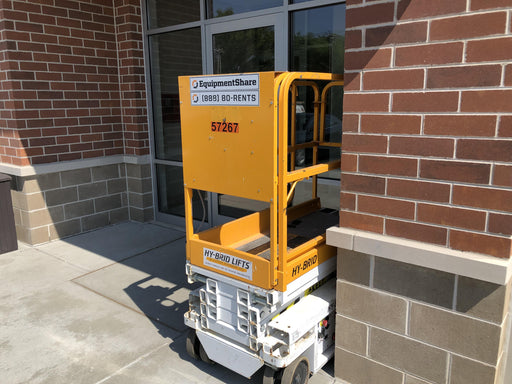 Custom Equipment HB-1430 <ul>
 <li>Hy-Brid Scissor Lift</li>
  <li>Platform capacity up to 670 lbs.</li>
  <li>Working height up to 20 ft</li>
  <li>Weighs under 1,700 lbs.</li>
  <li>Non-marking wheels </li>
</ul>