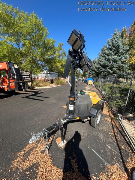 2022 Allmand NLV3GR (4) LED Light Fixture 350W, 23' Vertical Mast, 3kW Prime, Towable, Deep Sea L401, Leveling Jacks, Yanmar T4F 5.8hp
