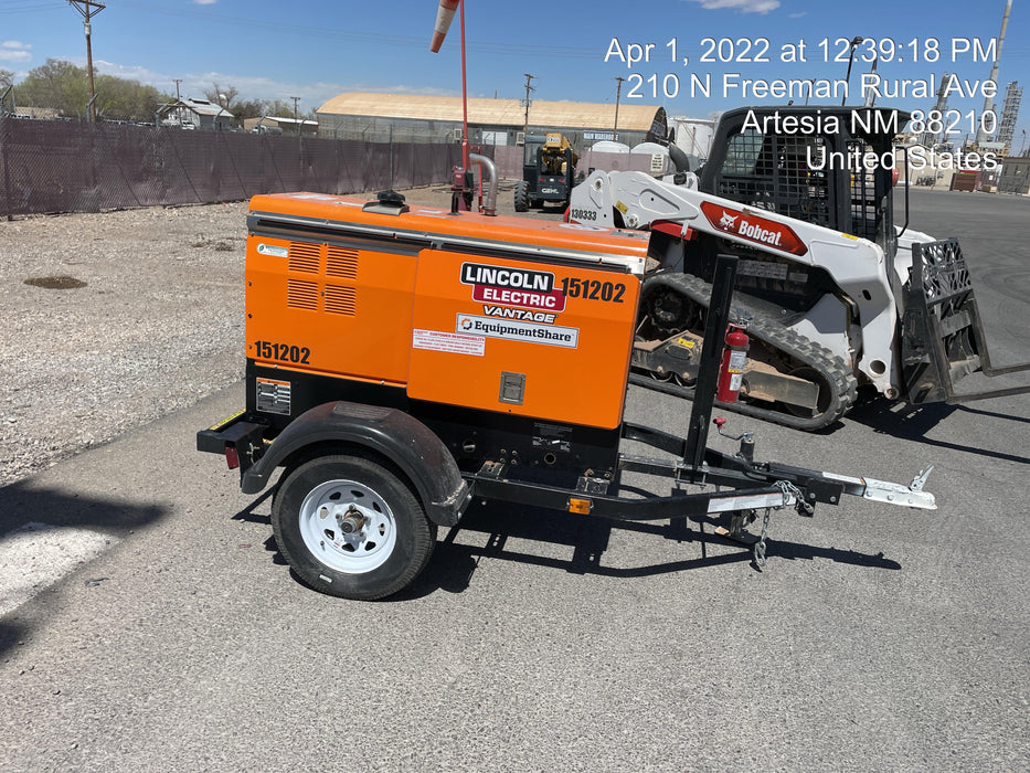 2021 Lincoln Electric Vantage 322 Vantage 322 Ready Pak 3 w/ Telematics & Decals, ORANGE (includes trailer, cable rack, fender light kit)