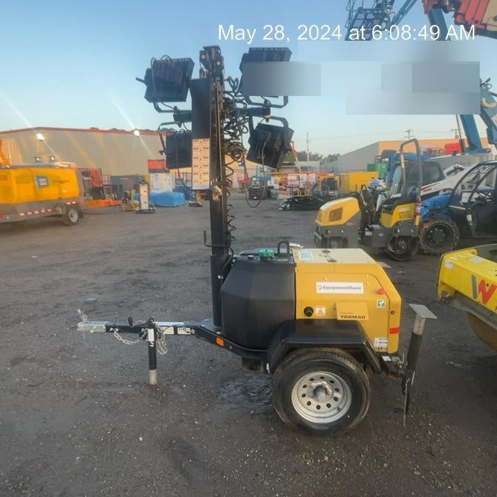 2022 Allmand NLV3GR (4) LED Light Fixture 350W, 23' Vertical Mast, 3kW Prime, Towable, ES Decals, T3