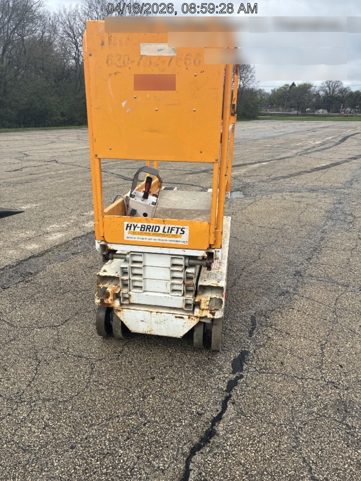 Custom Equipment HB-1430 <ul>
 <li>Hy-Brid Scissor Lift</li>
  <li>Platform capacity up to 670 lbs.</li>
  <li>Working height up to 20 ft</li>
  <li>Weighs under 1,700 lbs.</li>
  <li>Non-marking wheels </li>
</ul>