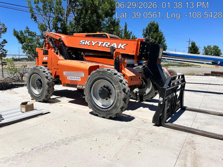 2019 Skytrak 6036 Cab/Heat/Air, Solid Tires, LED Work Lights, Beacon w/50" Carriage, 48" Pallet Forks