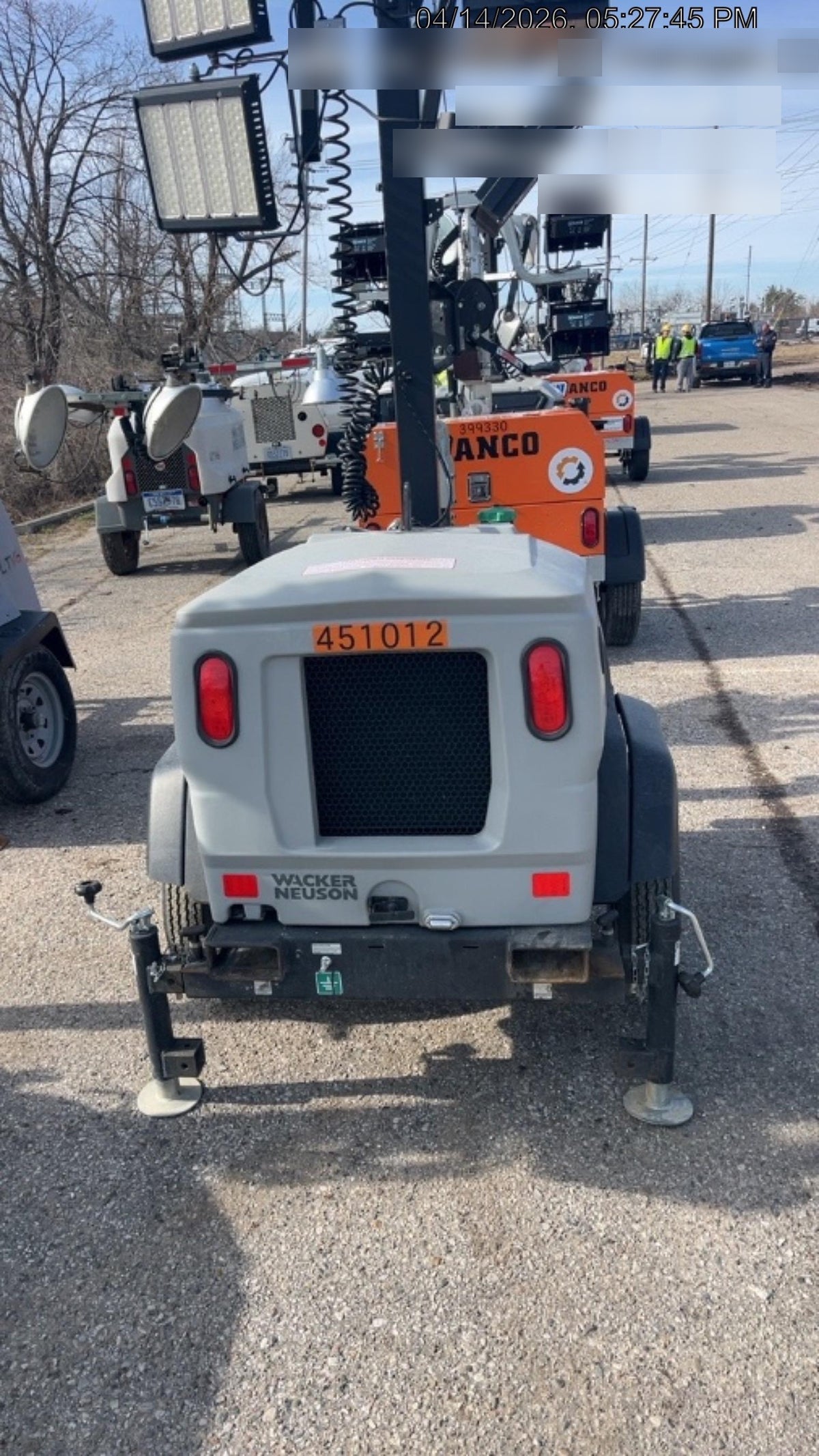 2024 Wacker Neuson LTT4 Diesel, Kohler KDW702, Deep Sea Controller, Auto Start, LED 320W, Bypass Outlet, T3
