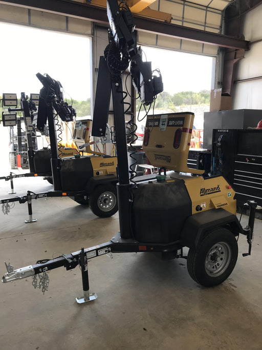 2022 Allmand NLV3GR (4) LED Light Fixture 350W, 23' Vertical Mast, 3kW Prime, Towable, ES Decals, T3