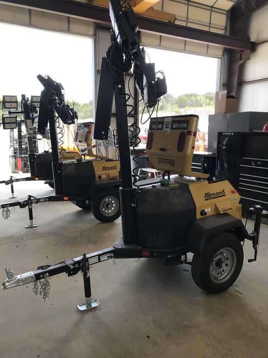 2022 Allmand NLV3GR (4) LED Light Fixture 350W, 23' Vertical Mast, 3kW Prime, Towable, ES Decals, T3