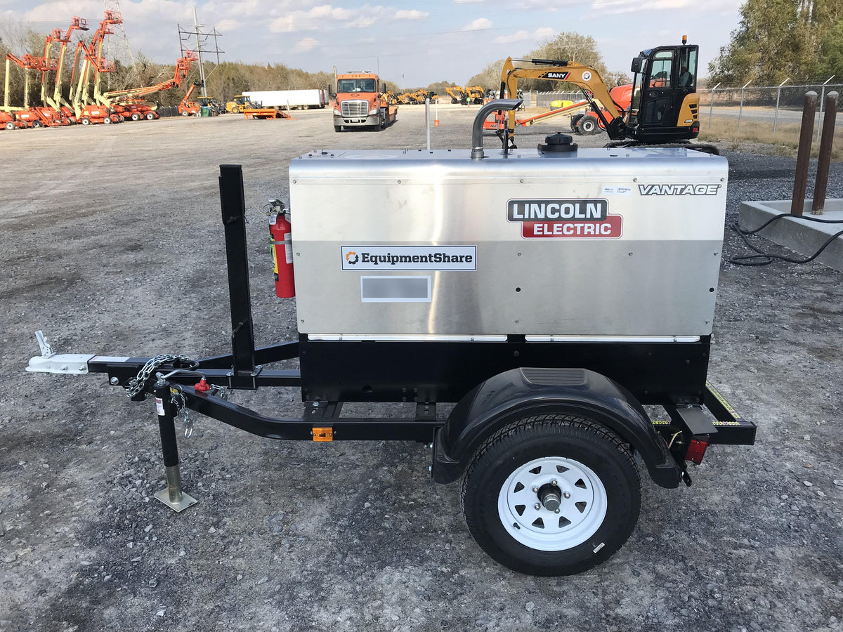 2019 Lincoln Electric Vantage 322 Welder Ready-Pak 3, Two wheel trailer, Fender and Light kit, Cable Rack
