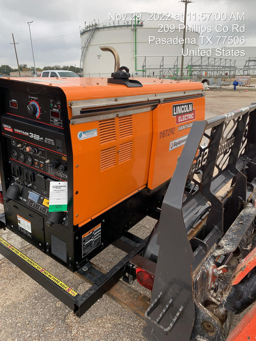 2021 Lincoln Electric Vantage 322 Vantage 322 Ready Pak 3 w/ Decals, ORANGE (includes trailer, cable rack, fender light kit) NO Telematics