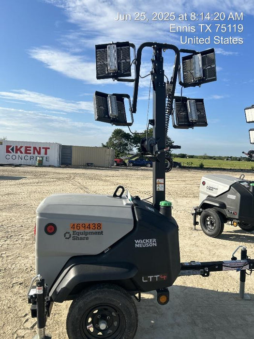 2024 Wacker Neuson LTT4 Diesel, Kohler KDW702, Deep Sea Controller, Auto Start, LED 320W, Bypass Outlet, T3