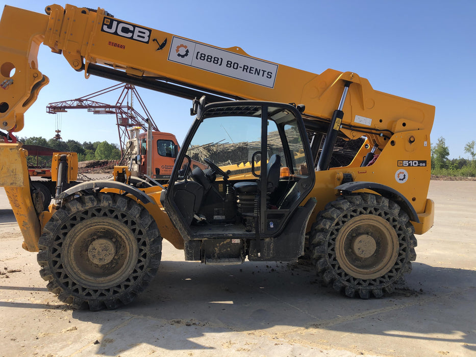 2020 JCB 510-56 Canopy, Solid Tires, Work Lights, Beacon, Aux Hydraulics, Back up Alarm, Lifting Eye, ES Decals